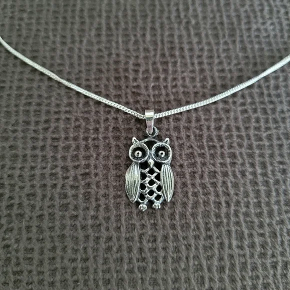 Bonny Jewelry Silver🤍 Owl🦉 Pendant Necklace - NIB - Picture 1 of 16
